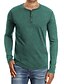 cheap Men&#039;s Clothing-Men&#039;s T shirt Tee Solid Color Round Neck Casual Daily Long Sleeve Tops Cotton Blend Simple Comfortable Blue-Green Green White / Vacation