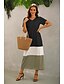 cheap Women&#039;s Clothing-Women&#039;s Daily T-shirt Suits Short Sleeve Plain V Neck Basic Tops Green Black Blue S / Summer