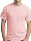 baratos Camisas &amp; Regatas para Homem-Homens Camiseta Camisas antiumidade Decote Redondo Tecido não imprimível Casual Manga Curta Roupa 100% Algodão Básico