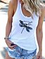cheap Best Selling Women&#039;s Tops-Women&#039;s Letter Animal Daily Beach Sleeveless Tank Top Vest T shirt Tee U Neck Print Basic Essential Streetwear Tops White Gray S