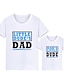 abordables New Arrivals-Papa et moi Coton T-shirt Hauts du quotidien Lettre Imprimer Blanche Noir Gris Manches Courtes Actif Tenues assorties