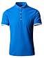 baratos T-Shirts-Homens Camiseta Polo Camisa de golfe Camisa de tênis Colarinho Colarinho Clerical Henley Côr Sólida Verde Branco Preto Azul Cinzento Manga Curta Casual Diário Blusas Simples