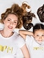 cheap New Arrivals-Mommy and Me Cotton T shirt Tops Daily Heart Letter Print White Black Gray Short Sleeve Daily Matching Outfits / Summer