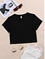 cheap Women&#039;s Clothing-Women&#039;s Daily Crop Tshirt Short Sleeve Plain Round Neck Basic Tops White Black Pink XS