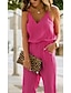 cheap Jumpsuits &amp; Rompers-Women&#039;s Jumpsuit Solid Colored Basic Strap Regular Fit Blue Fuchsia Yellow S M L Spring &amp; Summer