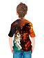abordables Camisetas y camisas para niños-Niños Chico Camiseta Manga Corta Lobo Impresión 3D Animal Unisexo Estampado Naranja Niños Tops Verano Activo Ropa Cotidiana Ajuste regular 3-12 años