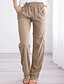 cheap Pants-Women&#039;s Pants Trousers Straight Blue Wine Khaki Casual Mid Waist Pocket Office Daily Full Length Solid Colored Lightweight S M L XL XXL / Loose Fit