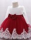 cheap Bottoms-Baby Girls&#039; Children&#039;s Day Dress Fashion Cute Formal Formal Party Anniversary White Pink Wine Floral Mesh Embroidered Beaded Long Sleeve Knee-length
