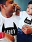 cheap New Arrivals-Dad and Son Cotton T shirt Tops Sport Letter Print White Gray Red Short Sleeve Daily Matching Outfits / Summer / Cute
