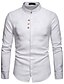 preiswerte Men&#039;s-Herren Hemd Volltonfarbe Umlegekragen Alltag Täglich Langarm Oberteile Einfach Grundlegend Weiß Schwarz Khaki