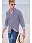 abordables Chemises pour hommes-Chemise Homme Rayé Manches Longues Blanche Noir Bleu Rouge Bleu Marine Polyester Standard basique Entreprise