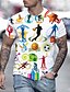 cheap Men&#039;s-Men&#039;s Unisex Tee T shirt Shirt Graphic Prints Olympics Soccer 3D Print Crew Neck Daily Holiday Short Sleeve Print Tops Casual Designer Big and Tall White / Summer