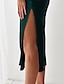 cheap Party Dresses-Women&#039;s Knee Length Dress Satin Dress Green Black Wine Light Brown Royal Blue Sleeveless Pure Color V Neck Spring Summer Casual Sexy 2022 S M L XL
