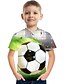 preiswerte Jungen T-Shirts &amp; Hemden-Jungen 3D Fußball T-Shirt Kurzarm 3D-Druck Sommer Aktiv Strassenmode Polyester kinderkleidung 3-12 Jahre Outdoor Täglich