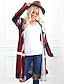 cheap Cardigans-Women&#039;s Cardigan Plaid / Check Long Sleeve Sweater Cardigans Others Wine Red Black Navy Blue