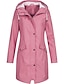 cheap Coats &amp; Trench Coats-Women&#039;s Trench Coat Spring &amp;  Fall Winter Daily Long Coat Regular Fit Casual Jacket Rivet Patchwork Solid Colored Blue Yellow Blushing Pink