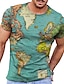 cheap Men&#039;s-Map Vintage Mens 3D Shirt For Travel | Yellow Summer Cotton | Men&#039;S Tee Graphic Prints Round Neck 3D Daily Holiday Short Sleeve Clothing Apparel Designer Casual Big And
