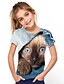 baratos Camisetas &amp; Blusas Para Meninas-Infantil Para Meninas Camisa Camiseta Manga Curta Arco-íris Impressão 3D Gráfico Escola Ativo 3-12 anos
