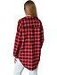 cheap Tops &amp; Blouses-LITB Basic Women&#039;s Plaid Shirt Long Sleeve Collar Shirt Basic Tops