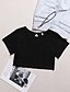 cheap Women&#039;s Clothing-Women&#039;s Daily Crop Tshirt Short Sleeve Plain Round Neck Basic Tops White Black Pink XS / Machine wash / standard size, select your usual size / Inelastic