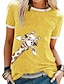 billige T-shirts-forwelly t-skjorte for kvinner giraffe animal print sommer casual kort ermet crewneck pullover topp bluse svart