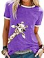 abordables T-shirts-Forwelly camiseta de mujer jirafa animal print verano casual manga corta cuello redondo pulóver top blusa negro