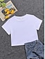 preiswerte Damenmode-Damen Täglich Crop T-Shirt Kurzarm Glatt Rundhalsausschnitt Basic Oberteile Weiß Schwarz Rosa XS