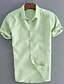 cheap Short Sleeves-Men&#039;s Casual Linen Summer Beach Shirt