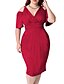 cheap Plus Size Dresses-Women&#039;s Plus Size Solid Color A Line Dress Ruched V Neck Half Sleeve Elegant Casual Prom Dress Spring Summer Daily Evening Party Knee Length Dress Dress