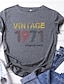preiswerte T-shirts-Vintage 1971 T-Shirt Frauen 50. Geburtstag Geschenk Shirts lustige Brief drucken Geburtstagsfeier Kurzarm T-Shirts Tops (dunkelgrau, x-groß)
