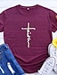 cheap Women&#039;s T-shirts-Women&#039;s Cross Faith Christian Womens T Shirts Graphic Tee Summer Cotton Tops