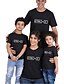 cheap New Arrivals-Family Look Cotton T shirt Tops Daily Letter Print White Black Gray Short Sleeve Daily Matching Outfits / Summer
