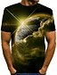 cheap Men&#039;s Tees &amp; Tank Tops-Men&#039;s Unisex T shirt Tee Tee Graphic Print Interstellar Round Neck Yellow Red Blue Purple Green 3D Print Plus Size Causal Daily Short Sleeve Clothing Apparel Vintage Novelty