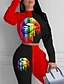 billige Two Piece Sets-Dame Normal Loungewear Trykt mønster Printer Bomuldsblanding Afslappet / Sportslig Bukse Rund hals Hjem Langærmet