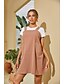 cheap All Sale-LITB Basic Women&#039;s Pocket Cotton Apron Sleevess Vintage Solid Color Weekend Wear