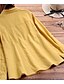 baratos Blusas Plus Size-Mulheres Camisa Social Blusa Tecido Preto Branco Amarelo Manga Longa Encontro Básico Casual Colarinho de Camisa Normal Primavera Outono