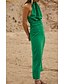 abordables Vestidos de Nochevieja-Mujer Vestido largo maxi Vestido tubo Verde Trébol Sin Mangas Color sólido Cuello halter Otoño Verano Casual 2022 S M L XL