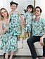cheap Family Look Sets-Family Look Family Sets Mommy and me Dress T shirt Cotton Floral Print Light Green Sleeveless Maxi Vacation Matching Outfits