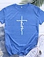 cheap Women&#039;s T-shirts-Women&#039;s Cross Faith Christian Womens T Shirts Graphic Tee Summer Cotton Tops