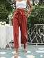abordables Vestimenta de Mujeres-Mujer chino Pantalones Longitud total Pantalones Casual 35% Algodón 65% Poliéster Plano Media cintura Rojo S M L XL