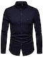 abordables Camisas de hombres-Hombre Camisa Color sólido Escote Chino Casual Diario Manga Larga Tops Sencillo Básico Formal Vino Blanco Negro
