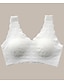 preiswerte Damenmode-Damen BHs mit Spitze BH Komplett bedeckend Glatt Dehnbar Normal Alltag Weiß