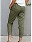 cheap Pants-Women&#039;s Linen Pants Normal Faux Linen Plain Black White Streetwear Mid Waist Ankle-Length Daily Weekend Summer Spring &amp;  Fall