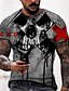 cheap Men&#039;s-Men&#039;s Tee T shirt Shirt Graphic Prints Skull 3D Print Crew Neck Daily Holiday Short Sleeve Print Tops Casual Vintage Classic Designer Gray / Summer