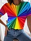 abordables Hauts les plus vendus-Femme T shirt Tee Bloc de couleur Imprimer du quotidien Fin de semaine basique Manche Courte Col Rond Jaune