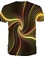 abordables Tank Tops-Homme Chemise T shirt Tee Graphic Abstrait 3D Col Rond Jaune 3D effet du quotidien Manche Courte Imprimer Vêtement Tenue Design basique Grand et grand