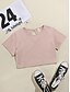 cheap Women&#039;s Clothing-Women&#039;s Daily Crop Tshirt Short Sleeve Plain Round Neck Basic Tops White Black Pink XS / Machine wash / standard size, select your usual size / Inelastic