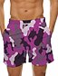 cheap Men&#039;s Bottoms-Men&#039;s Camo Graphic Prints Drawstring Elastic Waist Breathable Quick Dry Holiday Beach Swimming Designer Casual Purple Grey Micro-elastic / Board Shorts / Summer