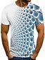 baratos T-Shirts-Homens Camisa Social Camiseta Camisetas Gráfico Xadrez Quadrados 3D Decote Redondo Azul Céu Azul Cobalto Azul Roxo Cinzento Impressão 3D Festa Diário Manga Curta Roupa Básico Confortável Grande e Alto