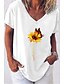 cheap T-Shirts-Women&#039;s T shirt Graphic V Neck Tops Regular Fit Cotton Blue Gray White